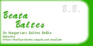 beata baltes business card
